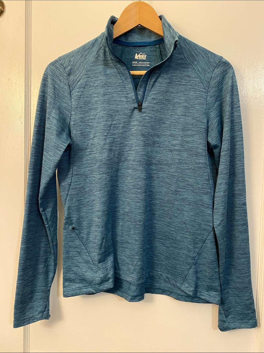 REI Active Pursuits quarter-zip pullover Blue Heathered Performance Pullover XS